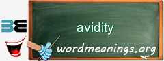 WordMeaning blackboard for avidity